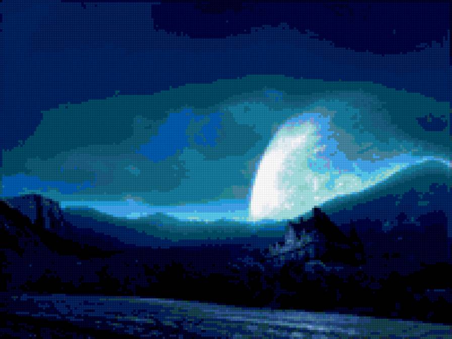 Лунный свет - небо, луна - предпросмотр