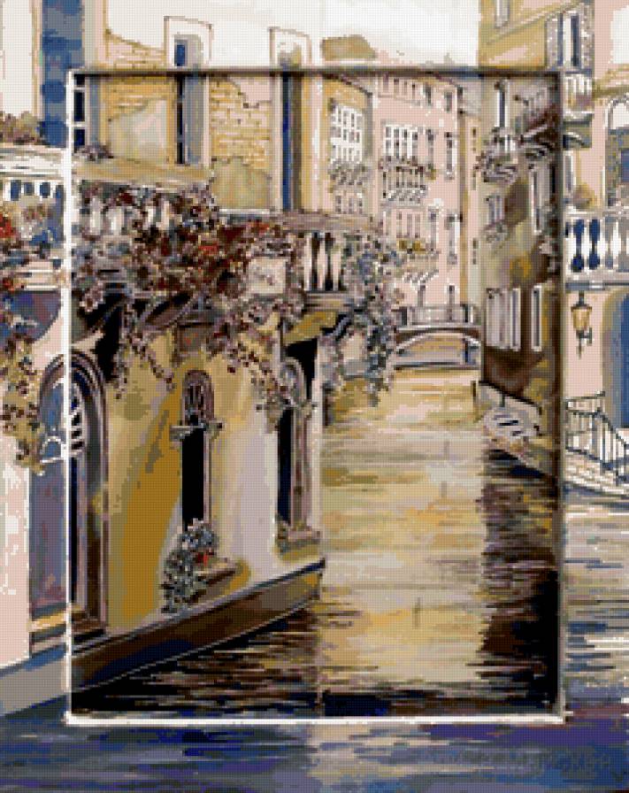Венеция - цветы, город, вода, дома - предпросмотр