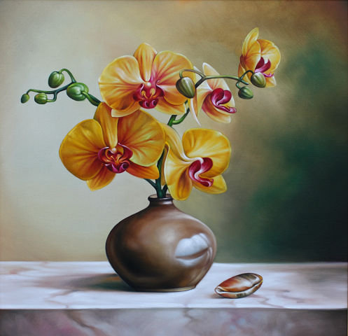 №192876 - цветы, орхидея, ваза - оригинал