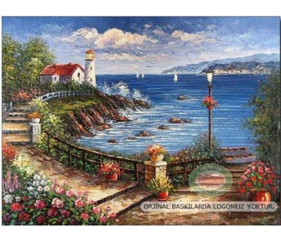 Дорога к маяку - маяк, цветочное, пейзаж - оригинал