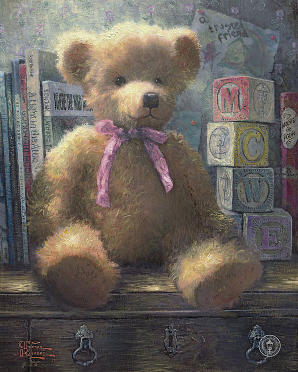 Томаса Кинкейда Медведь с розовым бантиком - томаса кинкейда, медведь - оригинал