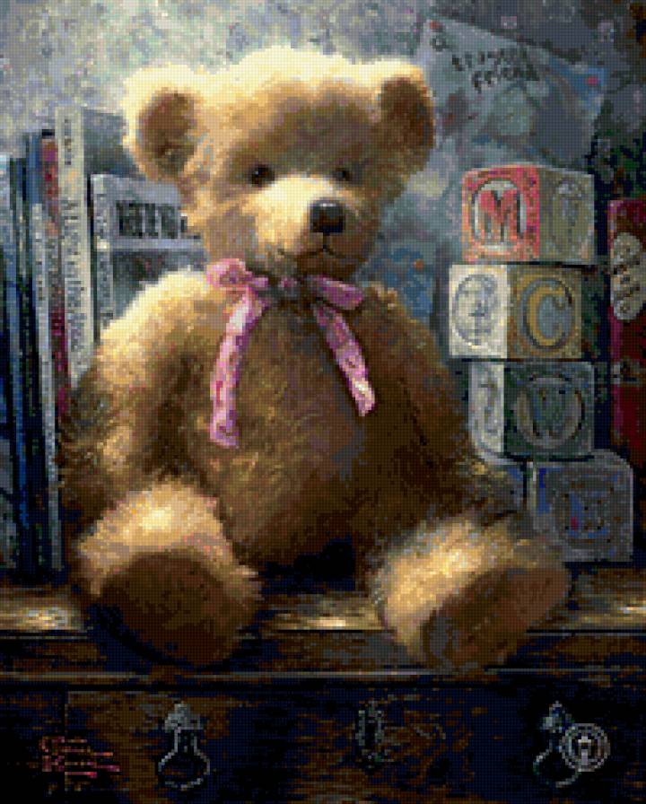 Томаса Кинкейда Медведь с розовым бантиком - медведь, томаса кинкейда - предпросмотр