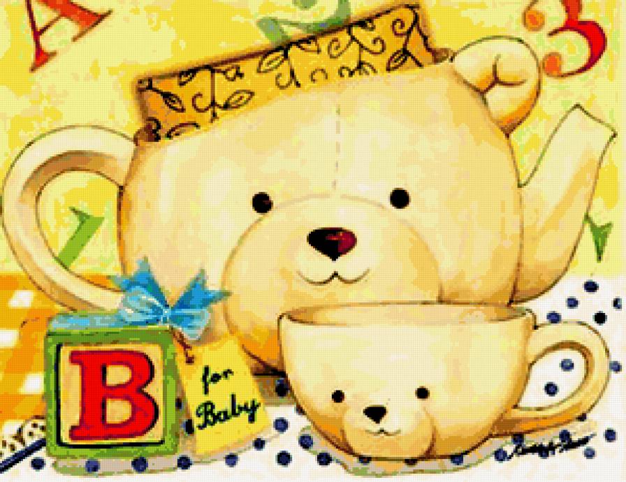 для кухни - для кухни, дети, чай, посуда, чаепитие, чашечка, мишки, фарфор - предпросмотр