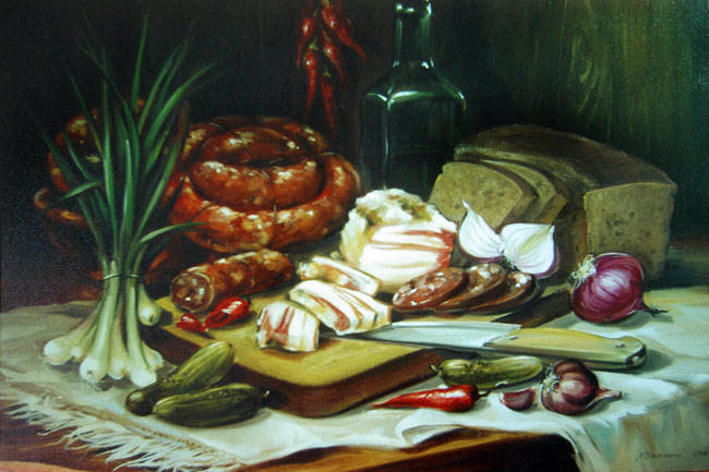 по мотивам картины людмилы скрипченко - еда, картина, натюрморт - оригинал