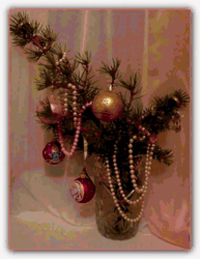 новый год - новый год, ель, букет, праздник, игрушки - предпросмотр