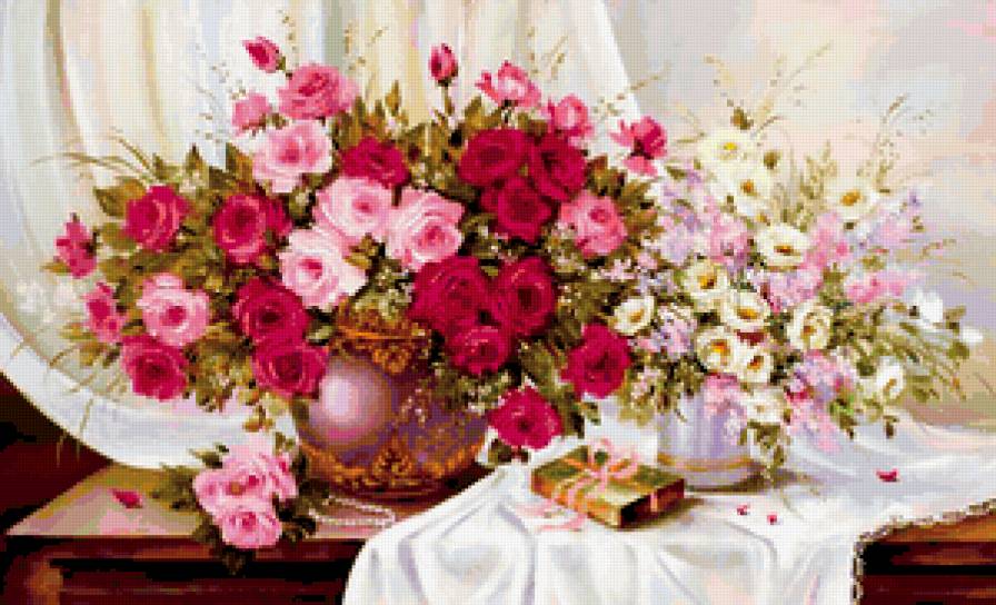 цветы - природа, натюрморт, цветы, романтика, букет,  - предпросмотр