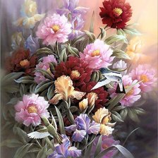 Схема вышивки «птички и цветы»