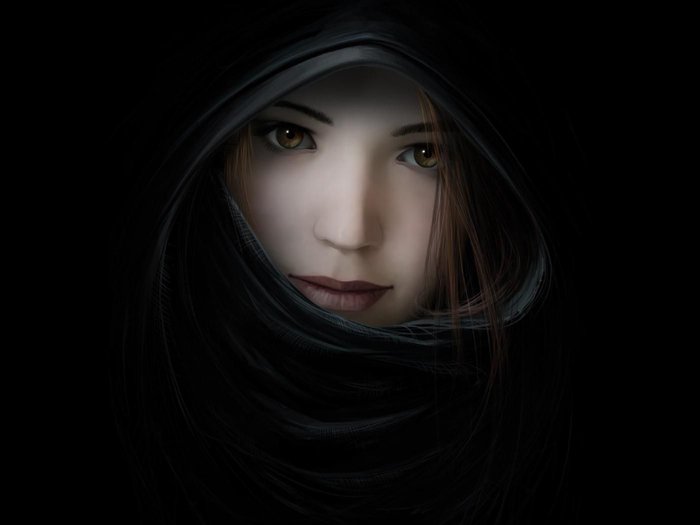 Девушка в черном - девушка, люди - оригинал