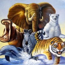 Схема вышивки «зверята»