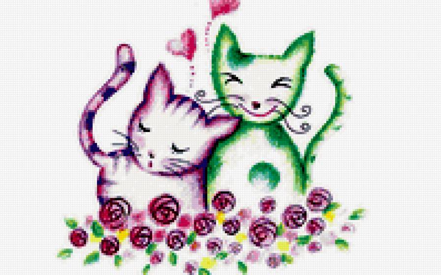 Влюбленные - коты, любовь - предпросмотр