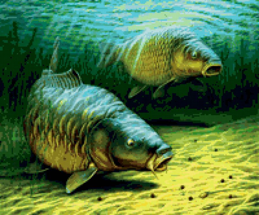 Карпы. - рыба, река, карп. - предпросмотр