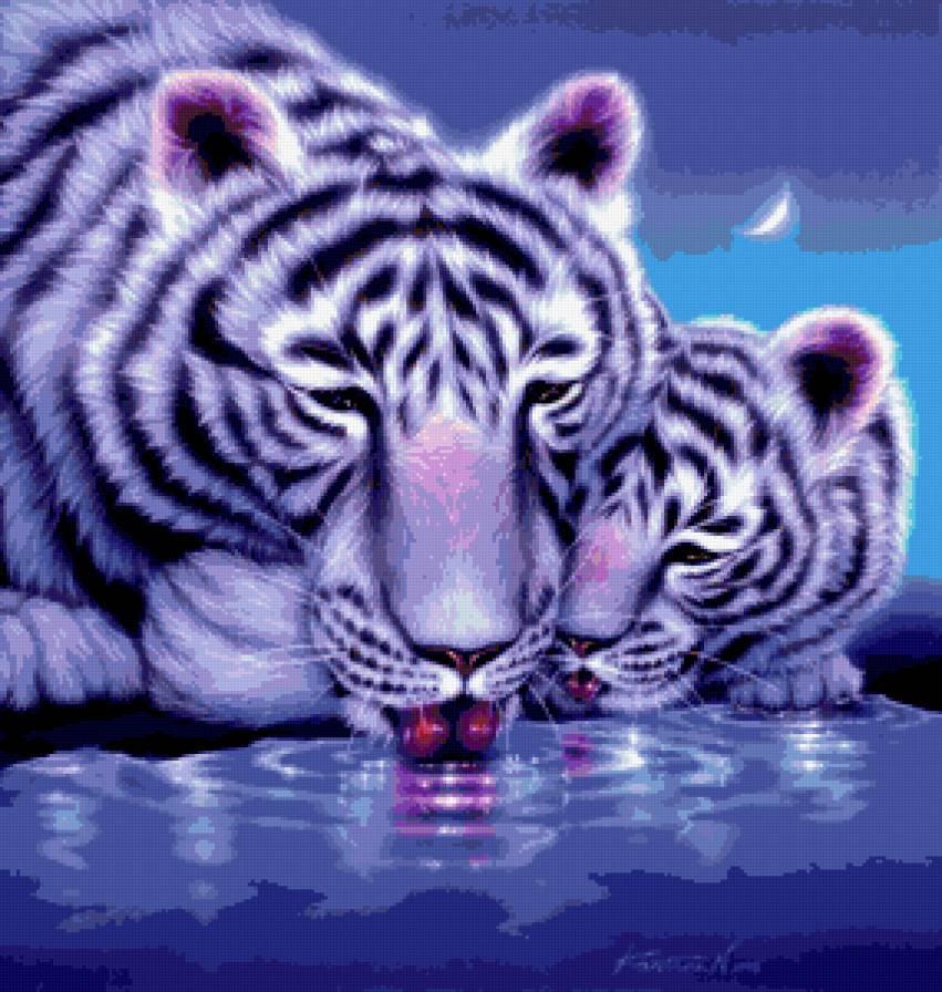 Рядом с мамочкой - дикие кошки, тигренок, тигры, рядом с мамочкой, животные, малыши - предпросмотр