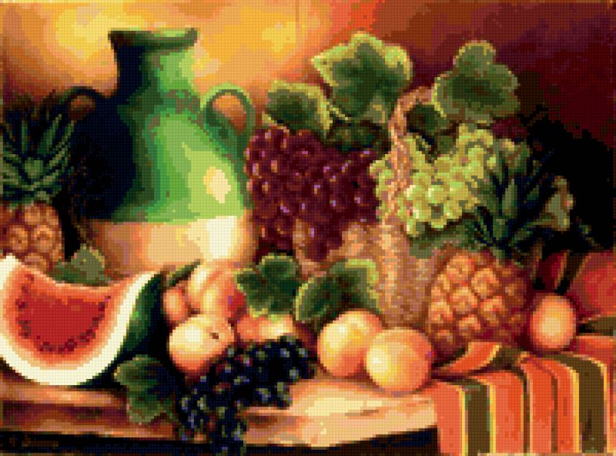натюрморт - натюрморт, фрукты, для кухни - предпросмотр