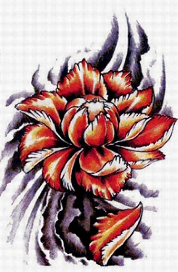 Тату. Пион - тату, пион, цветы, цветок, рисунок - предпросмотр