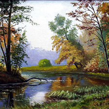 Схема вышивки «осенний пейзаж»