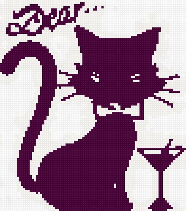 Кот Гламур - монохром, кот - предпросмотр