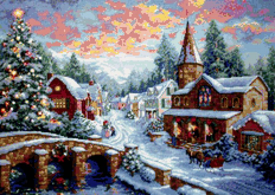 Праздник в деревне - деревня, зима, праздник - предпросмотр