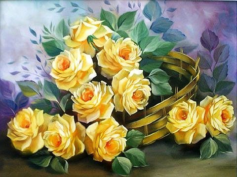 розы в корзине - оригинал