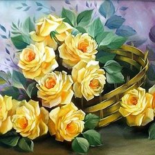 Схема вышивки «розы в корзине»