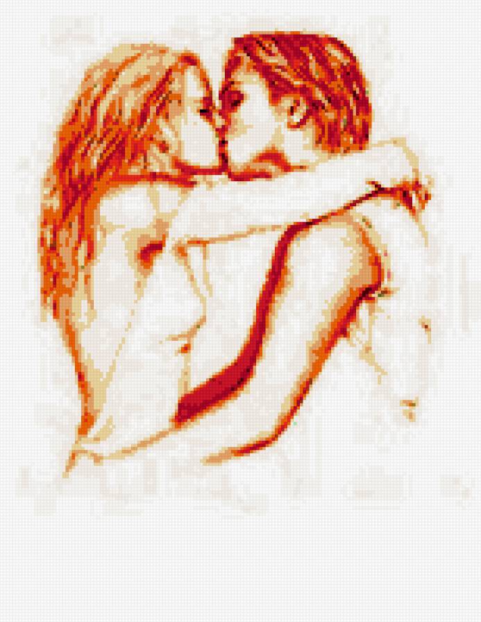 Парочка - пара, нежность, поцелуй - предпросмотр