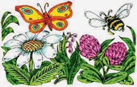 цветы - пчелка, бабочка, цветы - оригинал