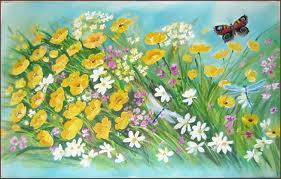 полевые цветы - стрекозы, цветы - оригинал