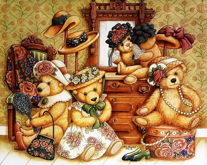 Медвежата - медвежата, шляпки, для детей, детская, игрушки, медведи, мишки - оригинал