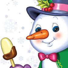 Схема вышивки «Снеговик»