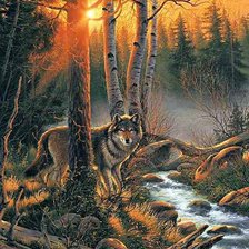 Схема вышивки «волк»