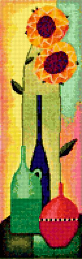 №195945 - в вазе, подсолнухи, цветы - предпросмотр