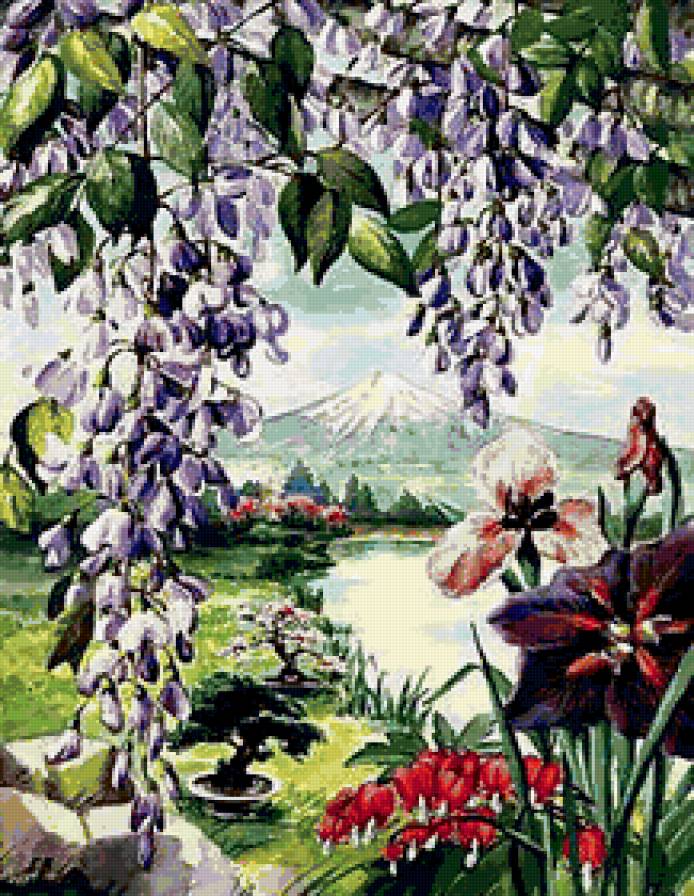 пейзаж - живопись, картина, природа, весна, река, вода - предпросмотр