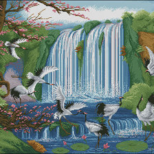 Оригинал схемы вышивки «у водопада» (№196347)