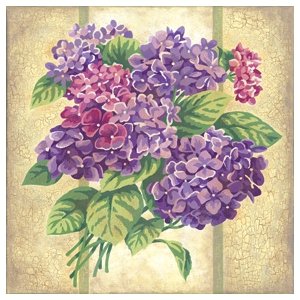 Гортензия - картина, фиолетовые цветы, гортензия, голубые цветы, цветы - оригинал