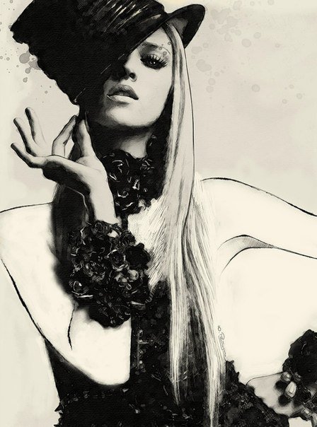 шляпа - девушка - оригинал