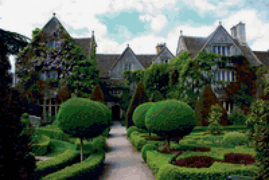 парк - цветы, зелень, дом, парк, природа - предпросмотр