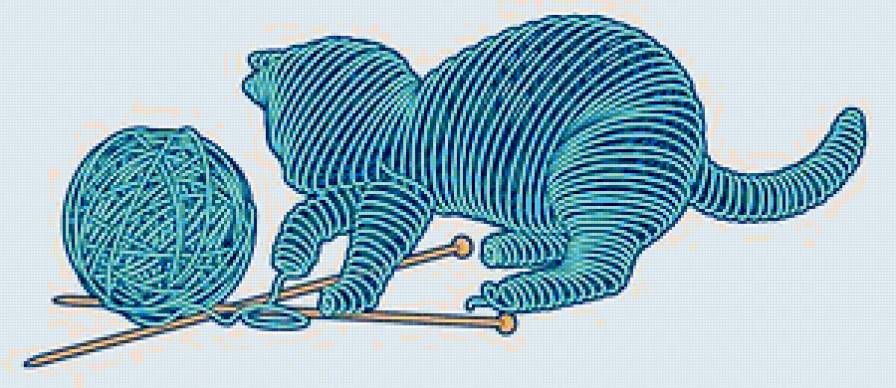 кошка нитки - предпросмотр