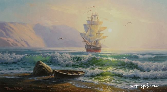 Парус - картина, море - оригинал