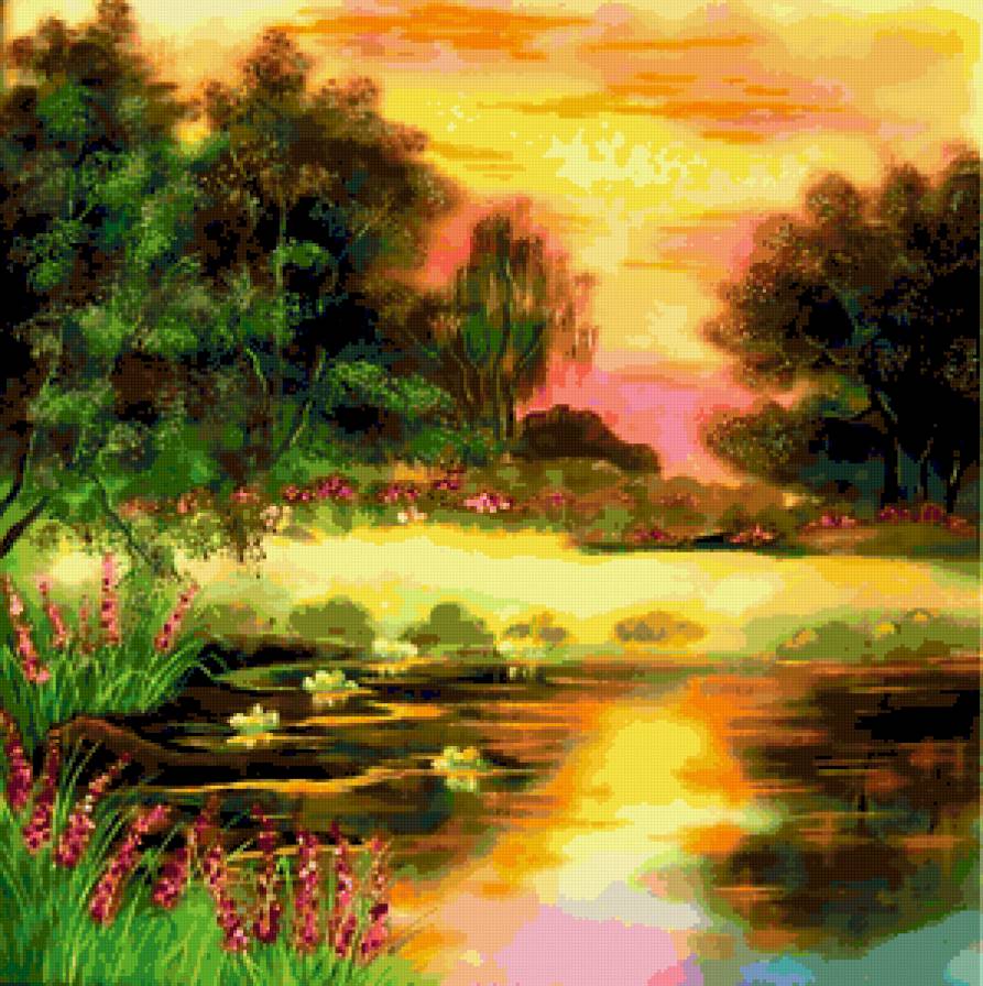 №197644 - природа, рисунки на батике, лето - предпросмотр