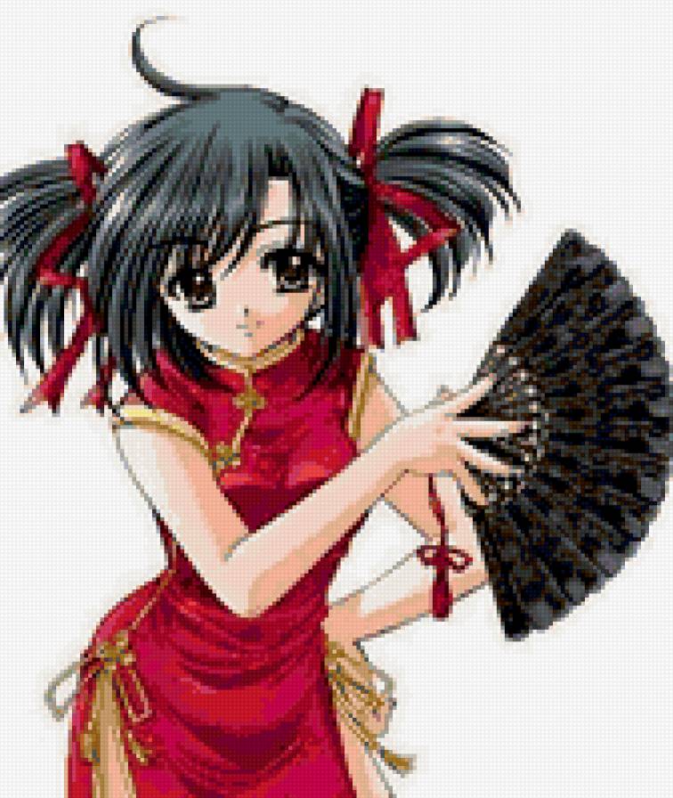 девушка - девушка, японка, анимэ - предпросмотр