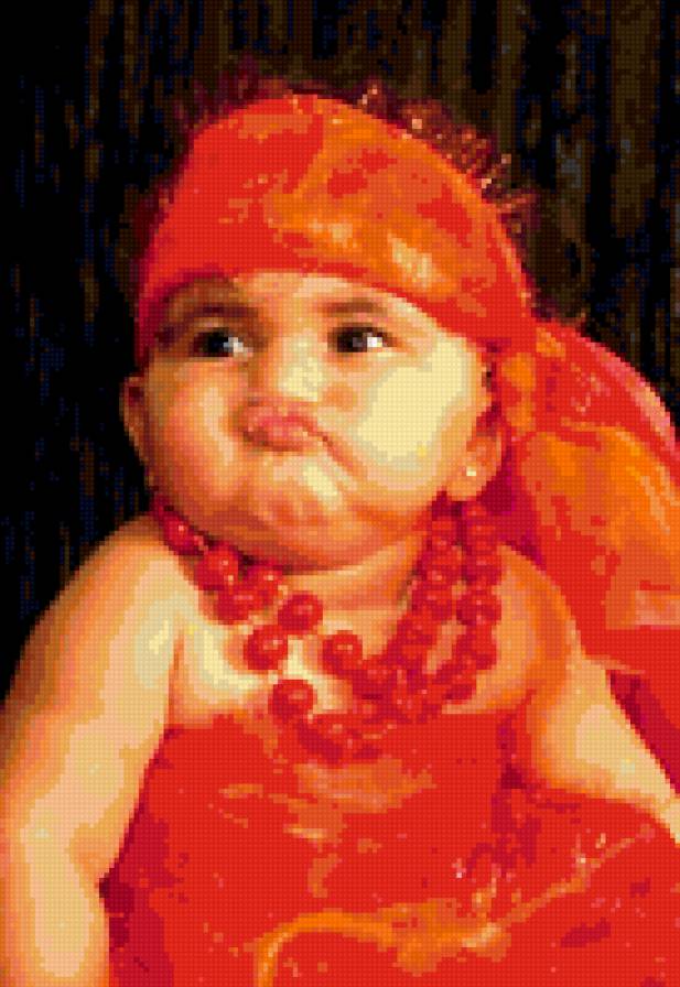 Важная - дети, бусы, девочка в красном - предпросмотр