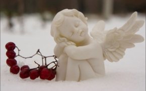 Ангел - ангел, снег, рябина - оригинал