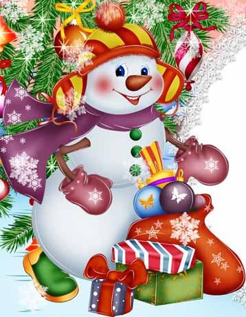 Снеговик с подарками - новый год, детские - оригинал