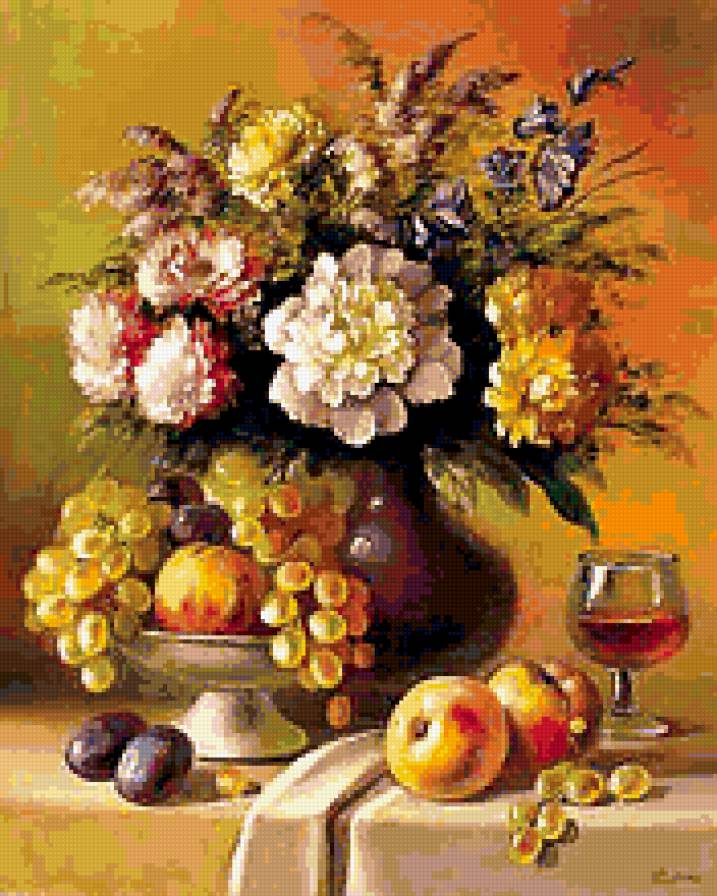 Натюрморт - букет, цветы, ваза - предпросмотр