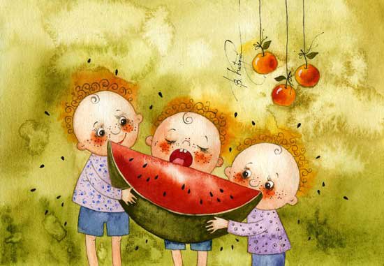 апельсины и арбузы - дети - оригинал