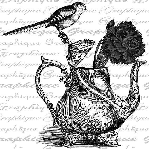 vintage 01 - для кухни, натюрморт, кухня, черно-белое, цветы, монохром, посуда - оригинал