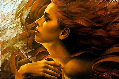 Артур Брагинский -''Поцелуй ангела'' - живопись, красота женщины, девушка, картина, брагинский, портрет - оригинал