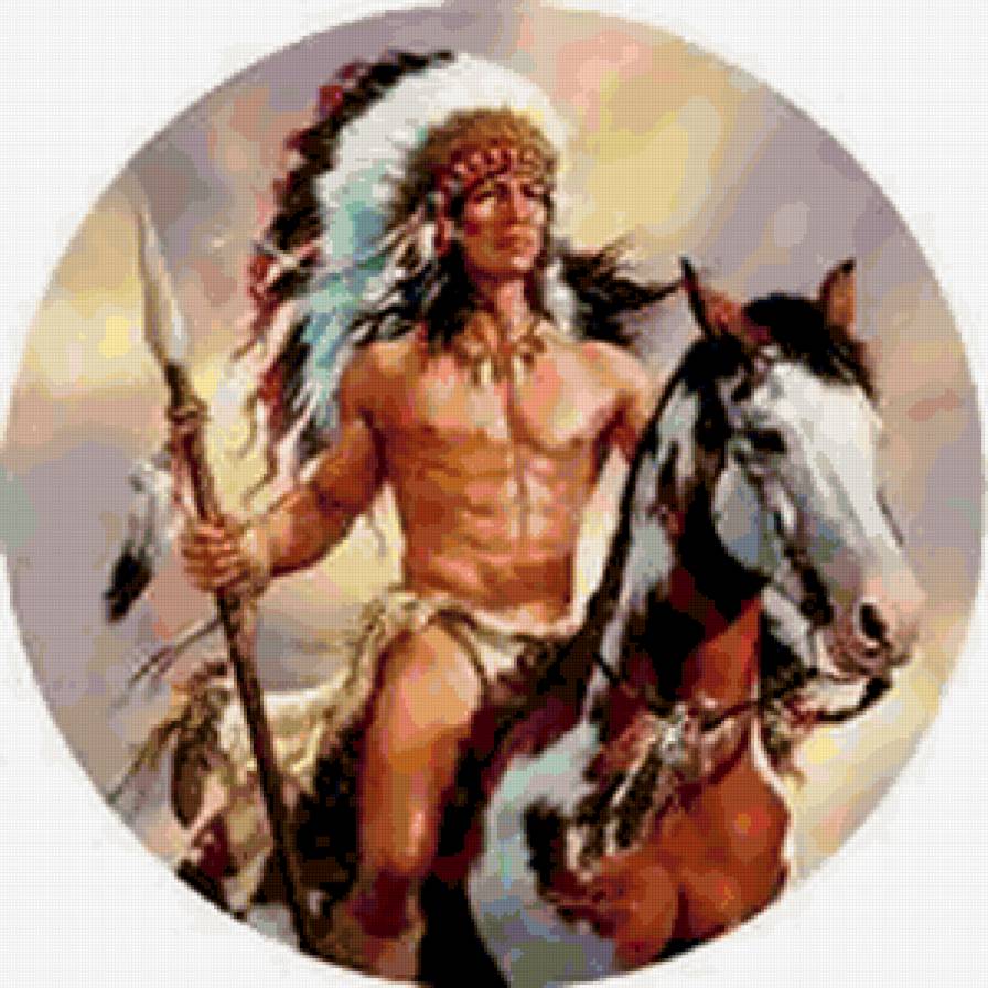 индеец на лошади - индейцы, мужчина - предпросмотр