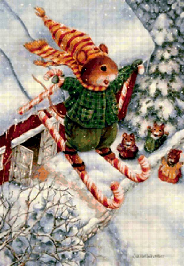 №199242 - рождество, картина, зима, живопись - предпросмотр