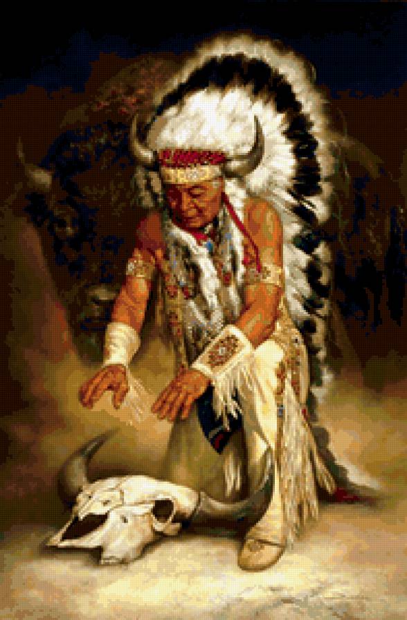 шаман - мужчина, индейцы - предпросмотр