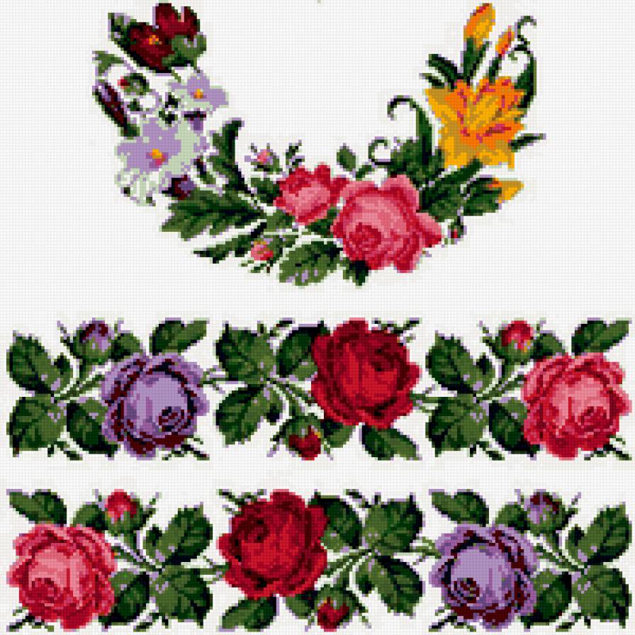 вышиваночка4 - вышиванка орнамент розы - предпросмотр